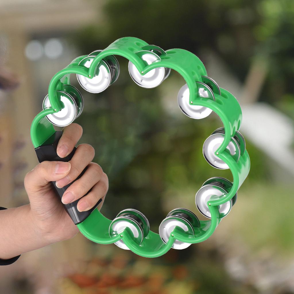 Tambourine for Adults Pleasant Jingle Sound Hand Cranked Bell Rings Metal Bell Sound Percussion