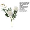 Artificial Marigold 3 Head UV Resistant Fake Silk Flower with Leaves Indoor Outdoor Garden Table Centerpiece Faux Bloom Decoration