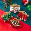 4Pcs/Set Creative Colorful Christmas Beaded Bracelets Santa Claus Snowman Tree Bell Charm Bracelet Women New Year Gift Jewelry