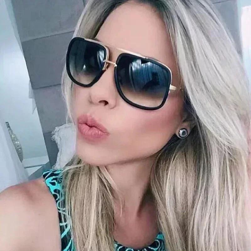 New Polarized Gradient Square Metal Frame Men's Sunglasses Fashion Vintage Women Sun Glasses UV400 Driving Fishing The Best Gift