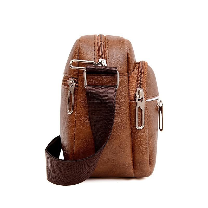 Fashion Men Messenger Bags PU Leather Handbags for Man Male Crossbody Bag Casual Storage Shoulder Bag Zipper Direction Random