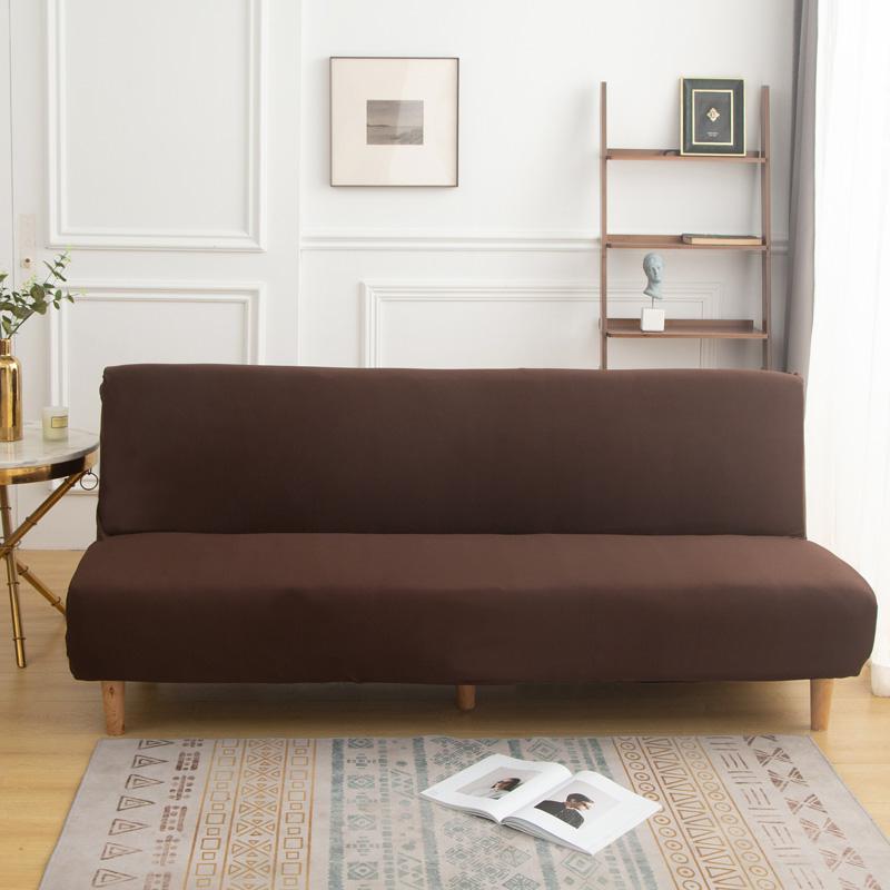 LANMOLlFE Sofa Bedcover Solid Colour Armless Sofa Bed Covers Stretch Foldable Sofa  Fumniture Protector Covers 1 Piece