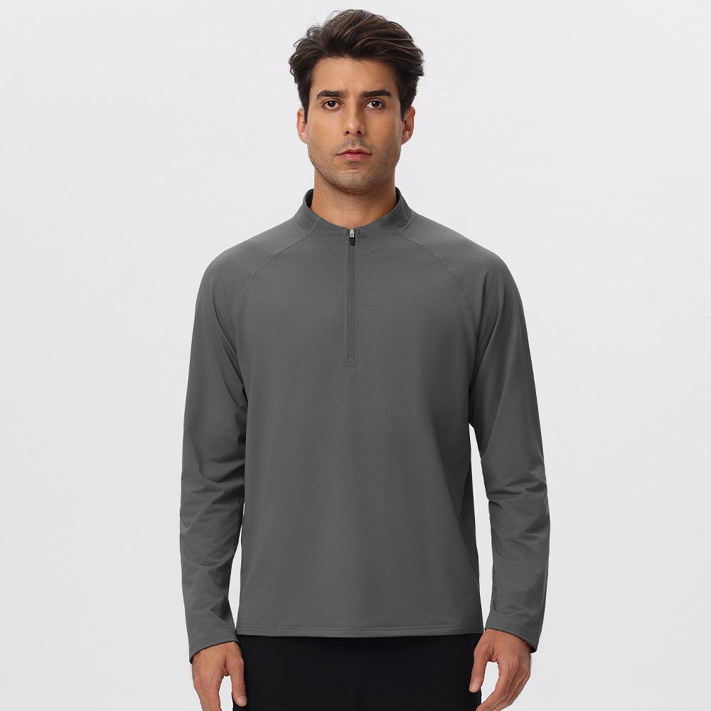 Men's Lightweight Half-Zip Long Sleeve Fitness and Running Top for Autumn & Winter