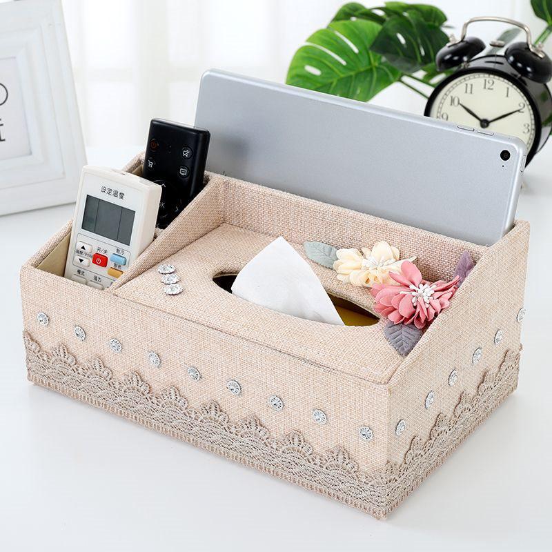 Multi-functional Tissue Box with Remote Control Storage for Living Room