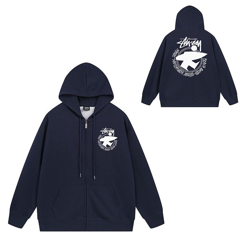 Trendy brand zipper hooded autumn and winter new letter flame pai jiu couple coat