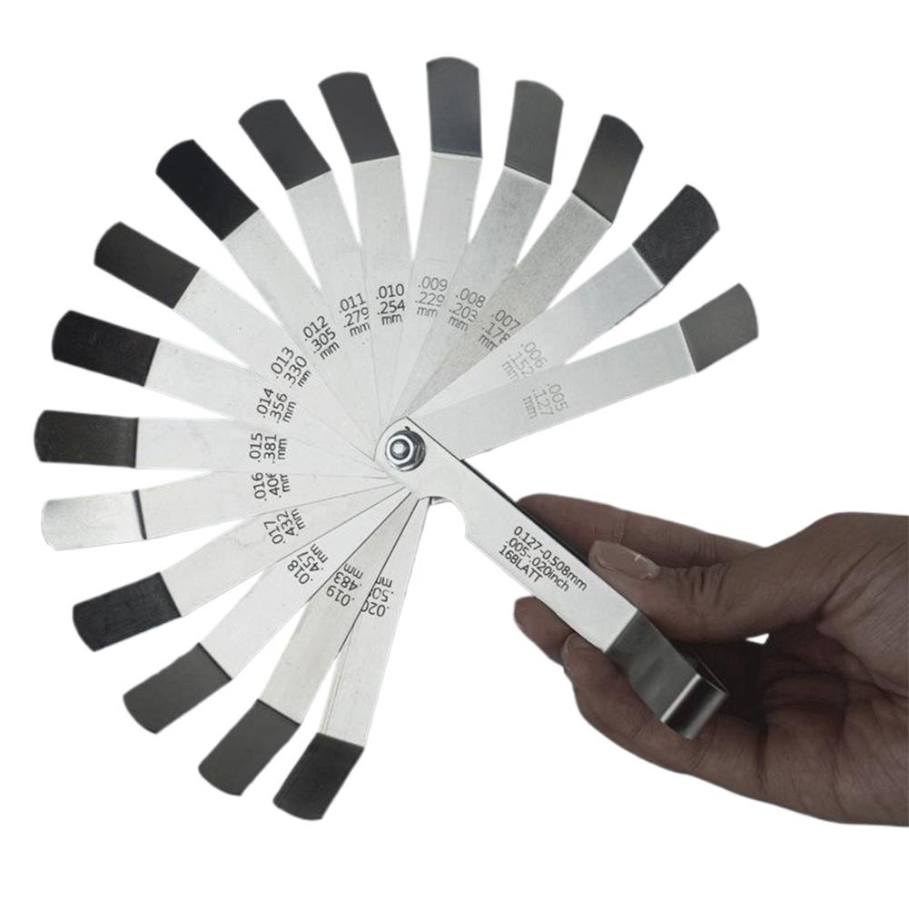 

16 Blades Feeler Gauge Set Dual Marked Metric and Imperial Measuring Tool Ruler Welding Inspection Tool for Measuring Slot Size China Mainland