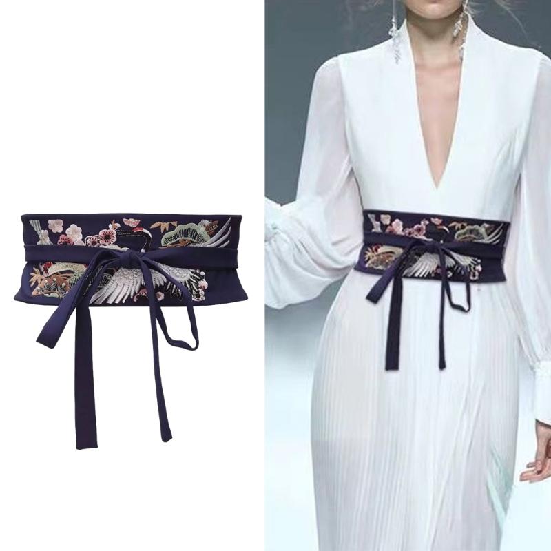 Exquisite Embroidery Hanfu Waistband for Women Wrap Dress Halter Dress Tie Belt