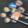 Natural Carat + Size Madagascar Moonstone Lot, Multi-Shape Rainbow Gemstones Lot.