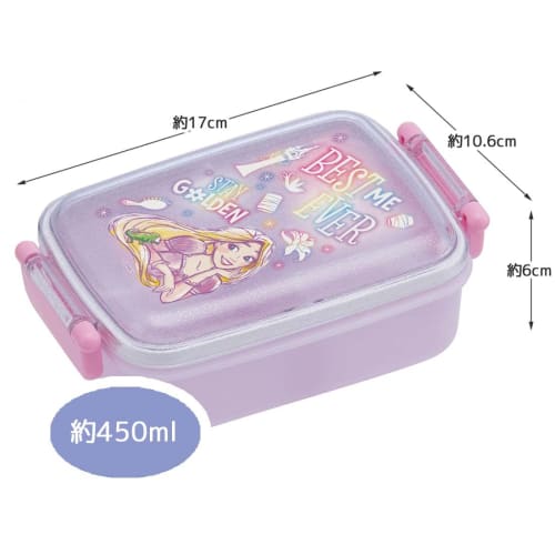 Skater Bento Box, 450ml, Disney Rapzel 23, Antibacterial, for Girls, Made In Japan (RBF3ANAG-A)