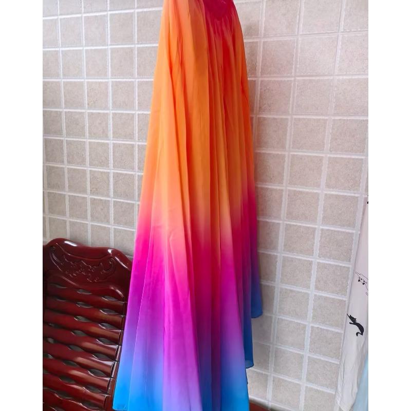 Flowing Long Skirt Gradient Belly Dance Skirt Women Classical Dance Performance Costume Sun Skirt