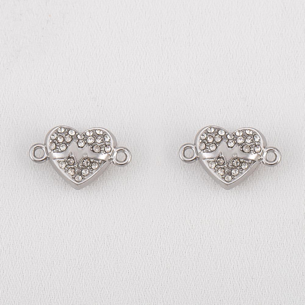 1Set Magnetic Buckle Stainless Steel Round Heart Clasp Flower Connector Bracelet Necklaces Jewelry Making DIY End Converter