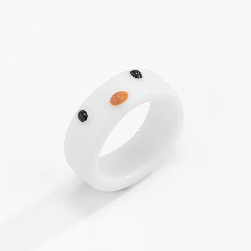 Cute Women Men Simple Design Rings Vintage Owl Frog Smiling Ring For Woman Girl Ancient Silver Color Retro Punk Jewelry Gift
