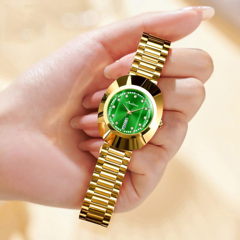New Top Brand Waterproof Women's Watch Light Luxury Diamond-encrusted Quartz Watch Double Calendar Women's Wristwatch
