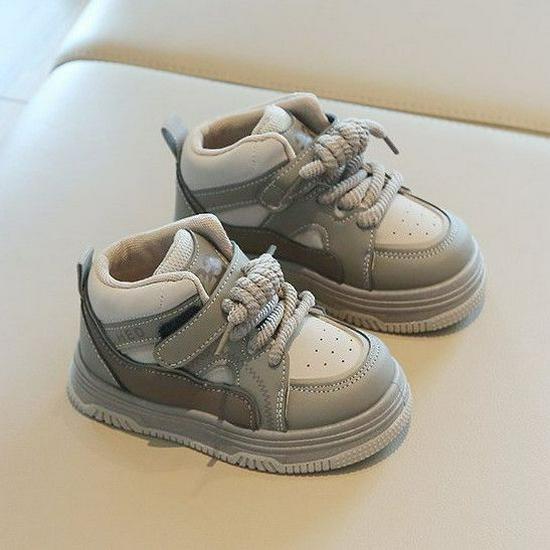 2025 Kids' Sneakers: Boys' Solid Bottom & Girls' High-Top Bread Shoes for Autumn/Winter