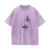 Geometric Abstract Mountain Round Neck Washed Tshirts Christmas Family Tops Tees Family Cotton Washed Tops Tees Mens