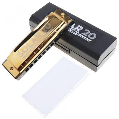 10 Löcher Gold Mundharmonika Diatonische Blues Harfe Mundharmonika Key Reed Musikinstrument Edelstahl