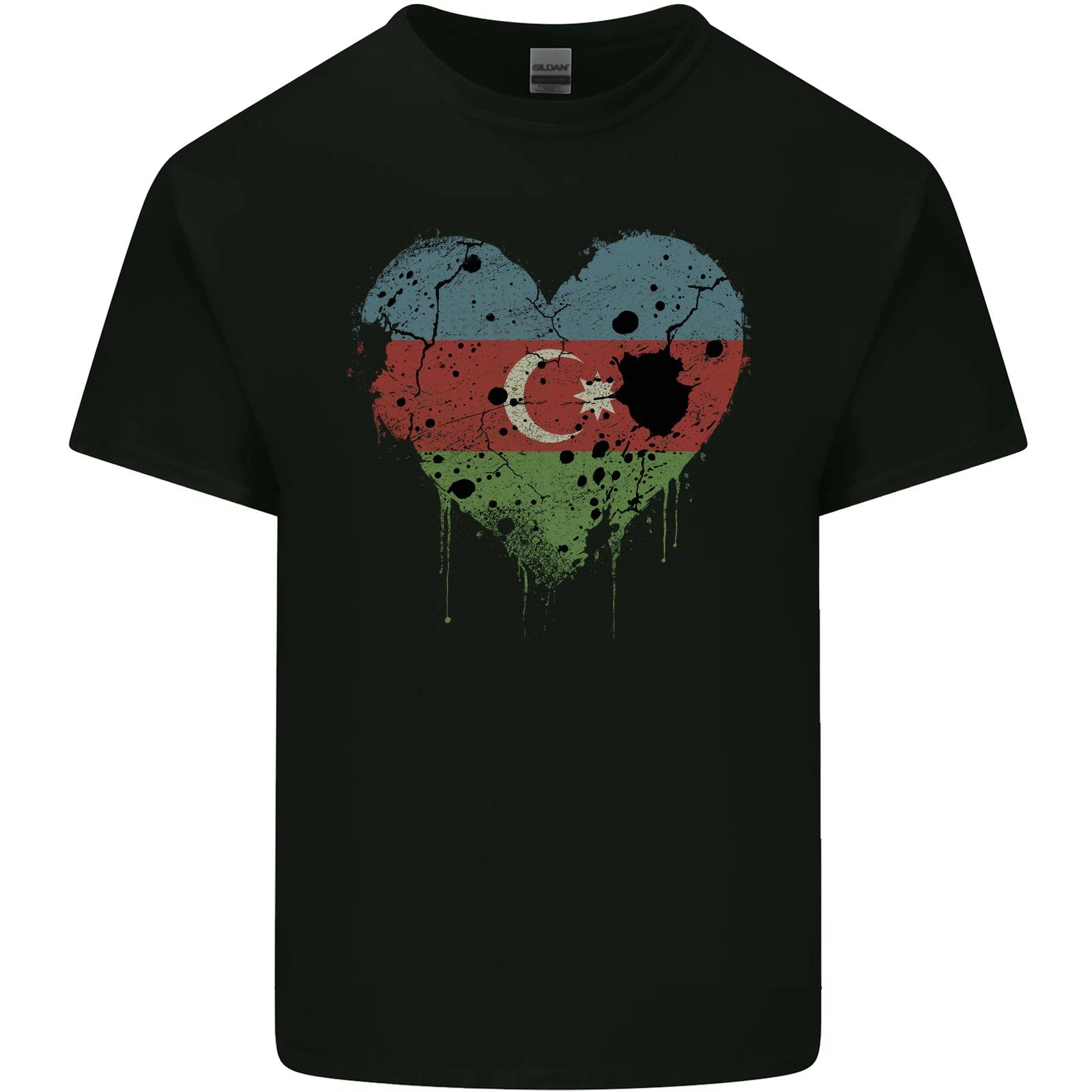 Love Azerbaijan Flag Azerbaijani Day Football Kids T-Shirt Childrens L