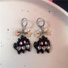 Goth Vintage Süß Schleife Rosa Erdbeere Herz Stern Anhänger Ohrringe Egirl Gothic 2000er EMO Rave Schmuck Scene Zubehör