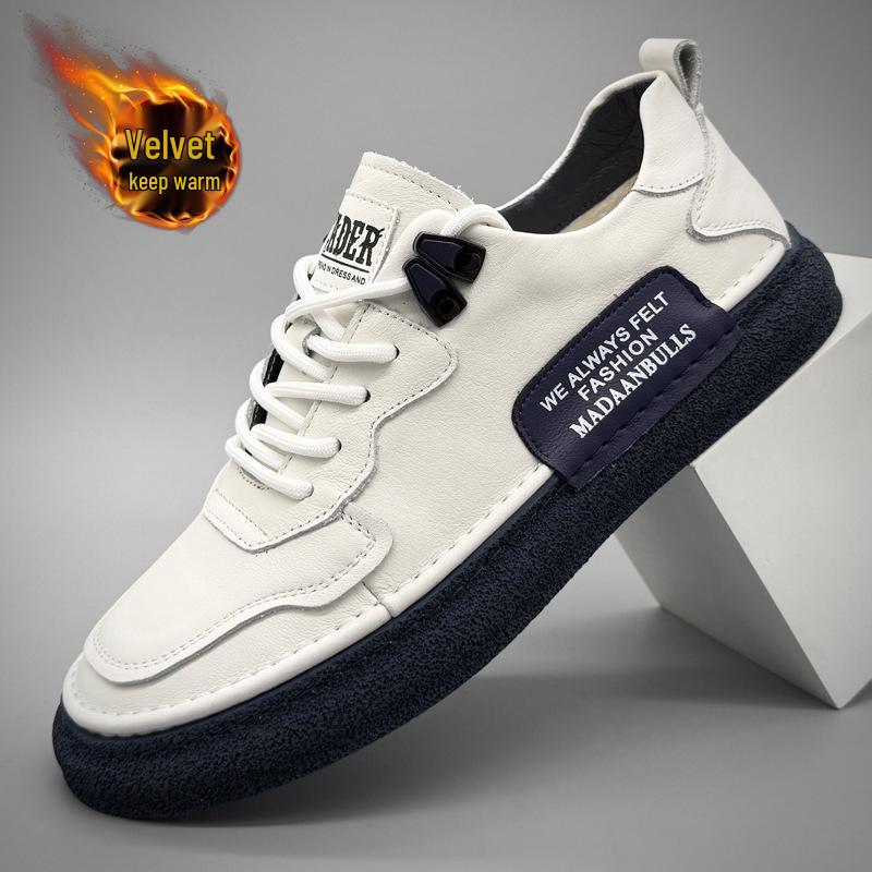 

Мужские повседневные белые туфли из натуральной коровьей кожи — дышащие, с мягкой подошвой, модные универсальные кроссовки для весны и осени 38 Formal Shoe Size