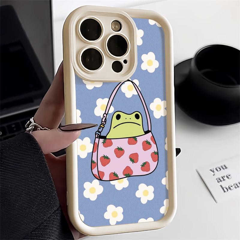 Cartoon Cute Frog Phone Case For iPhone 15 Pro Case funda iPhone 11 13 12 14 16 Pro Max XR XS X 7 8 Plus SE Soft Cover Bumper
