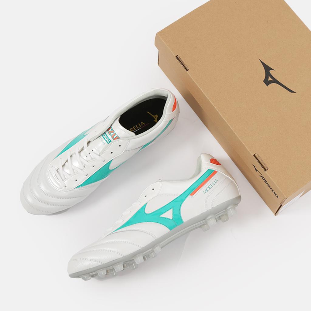 Mizuno MORELIA 2 Soccer Shoes Unisex Low Top White/Blue/Orange P1GA260535