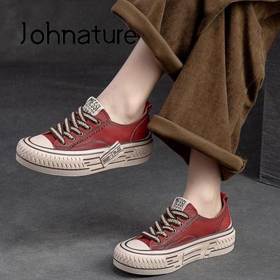 Printemps en cuir véritable femmes chaussures à lacets couture plat à la main concis loisirs confortable dames chaussures