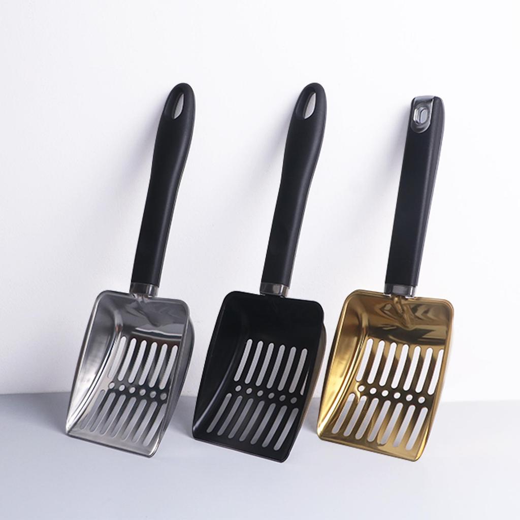 Large Stainless Steel Fine-Hole Cat Litter Scoop & Reptile Poop Shovel