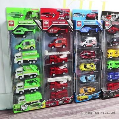 4/6 Stück Rückzieh-Baufahrzeug Jungen Spielzeug Kinder Spielzeugauto Trägheit Müllwagen Modelle für Kinder Ideale Geschenke