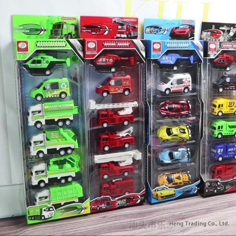 4/6 ks Natahovací inženýrské vozidlo Hračky pro kluky Dětská hračka Auto Setrvačnost Popelářské auto Modely Pro děti Ideální dárky
