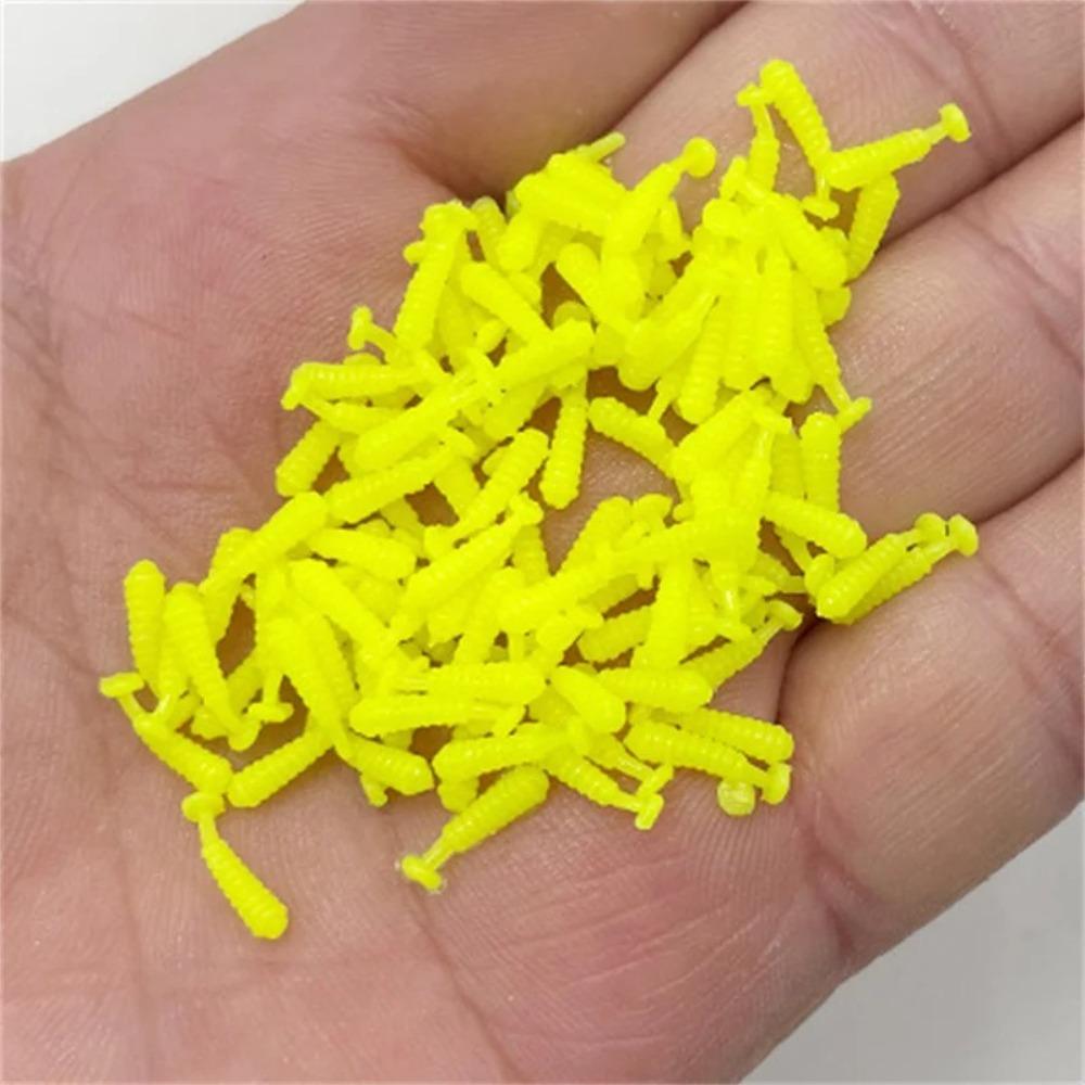 100PCS Silicone Fishing Jig Lure 1cm Artificial Lures Floating Minnow Baits  Winter Fishing