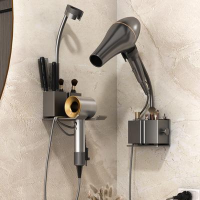 Hair Dryer Holder Wall Dryer Cradle Straightener Stand Organizer Storage Box Toilet Blower Holder Bathroom Shelves Duct Hanger