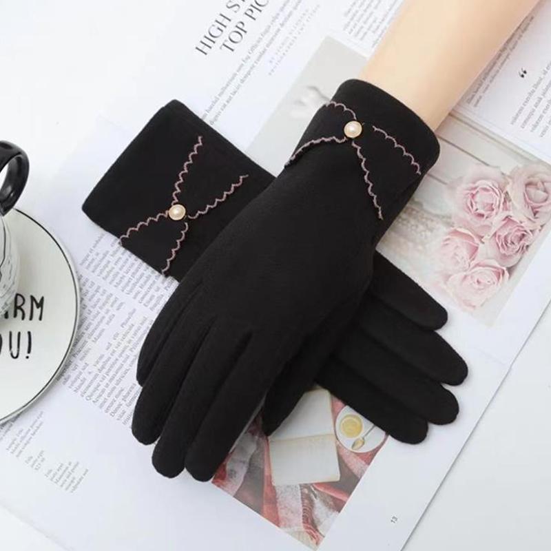 

Флисовые перчатки. Зимние теплые и утолщенные женские велосипедные лыжные перчатки. One size чёрный