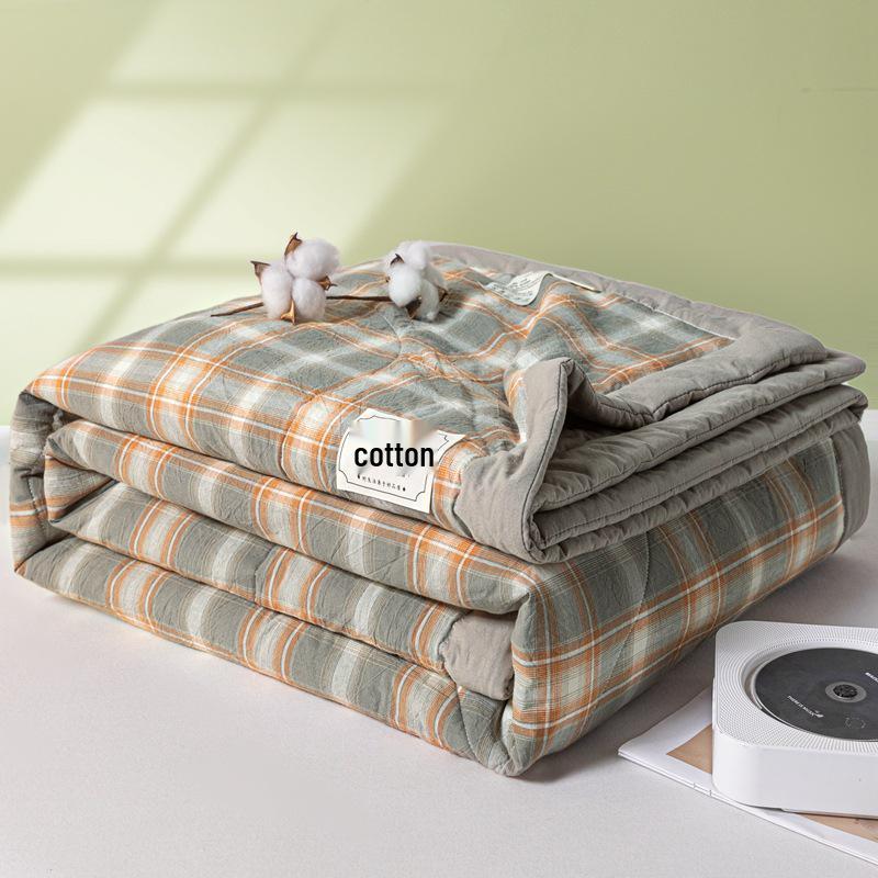 

Летнее одеяло из хлопка Синьцзян - Легкое, Машинная стирка, Чистый стиранный хлопок для общежития или односпальной кровати 150x200cm Single