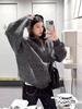 Women's Retro Striped Cardigan Hoodie - Long Sleeve, Spring/Autumn 2025 Collection