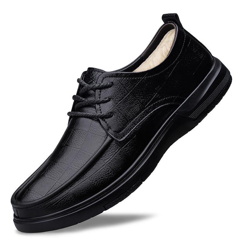 Herren Schnür-Loafer aus echtem Leder - Bequeme Rindsleder Business-Schuhe