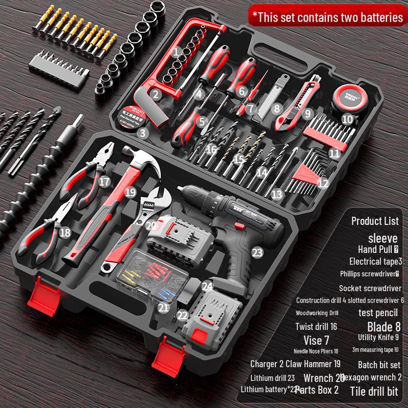 Multifunctional Electric Drill & Household Repair Tool Set for Carpentry and Electrician Tasks