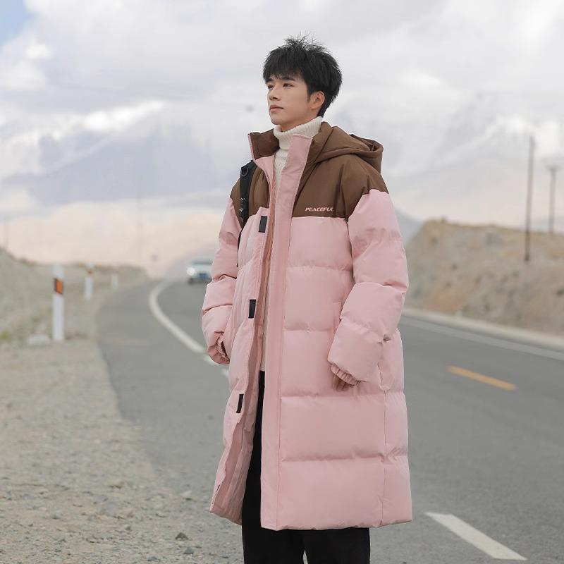 

Мужская зимняя куртка из хлопка с цветными блоками, новая повседневная теплая утолщенная пуховая хлопковая куртка с наполнителем XXL