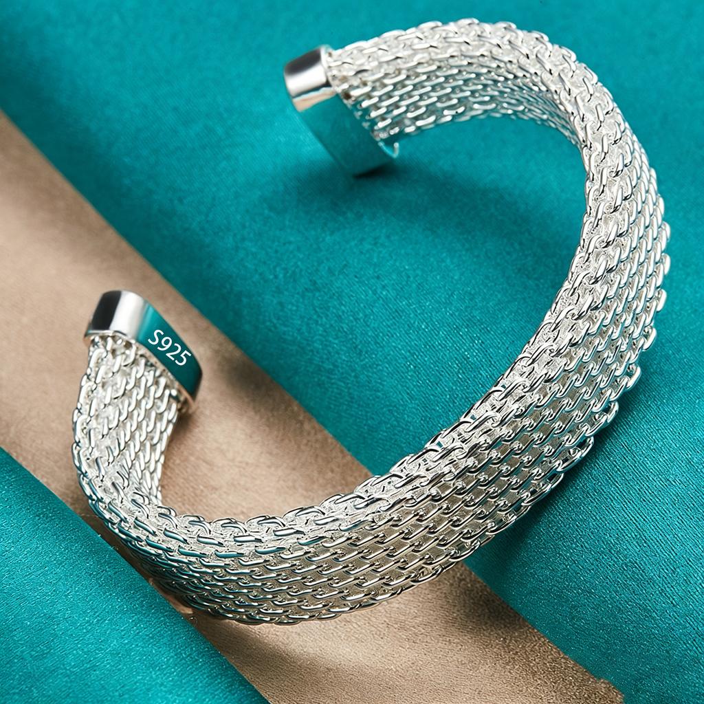 PANJBJ 925 Sterling Silver Feather Adjustable Couple Bangle Gothic Punk Design Women Jewelry Gift Lucky Bracelet Dropshipping