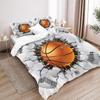 Comforter Basketball Hitting Wall Pattern Printed 3D Visual Effects Style Polyester Soft Comfortable Bedding Set
