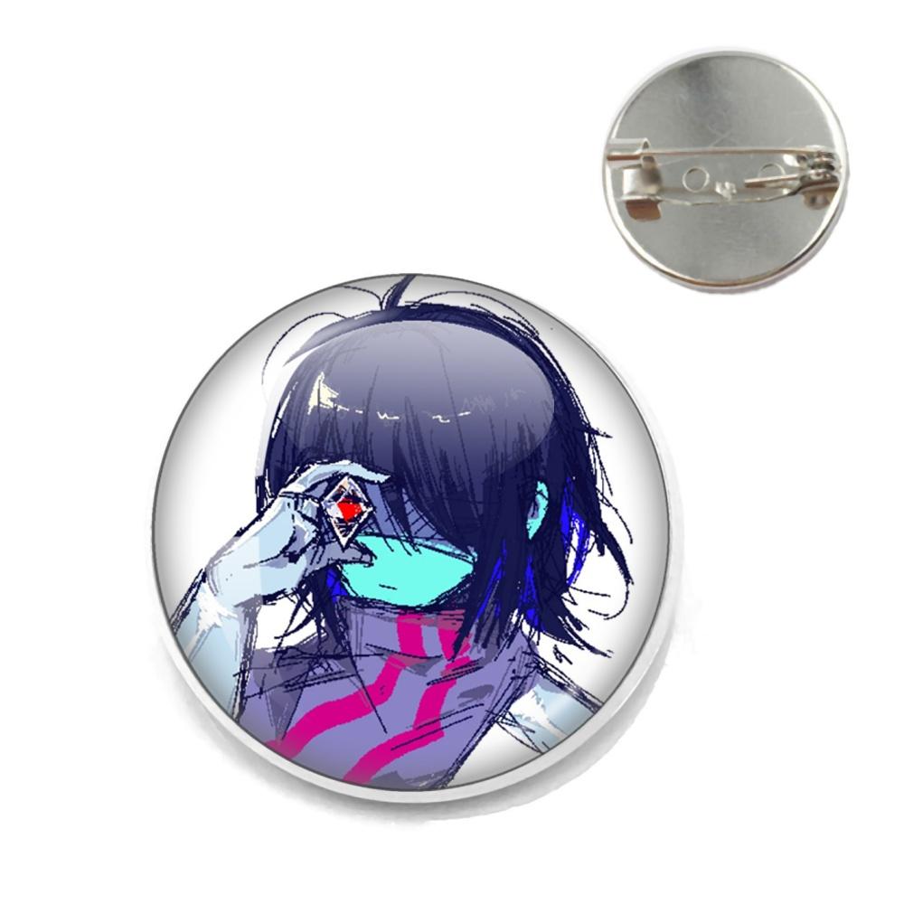 Deltarune Postava ze hry Kris Vtipný Meme Kovové Špendlíky Skleněná Brož Odznaky Doplňky Špendlíky Herní Fanoušci Přátelé Šperky Dárek