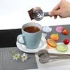 2pcs Kitchen Craft Tool Stainless Steel Round Tea Bag Tongs Squeezer Holder Grip