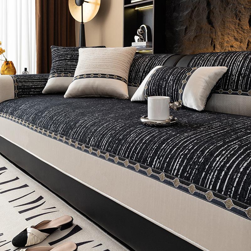 New Thickened Chenille Sofa Cushion Four Seasons Light Luxury High-End Seat Cushion Non-Slip Sand Cover Cloth Towel Hair Cover