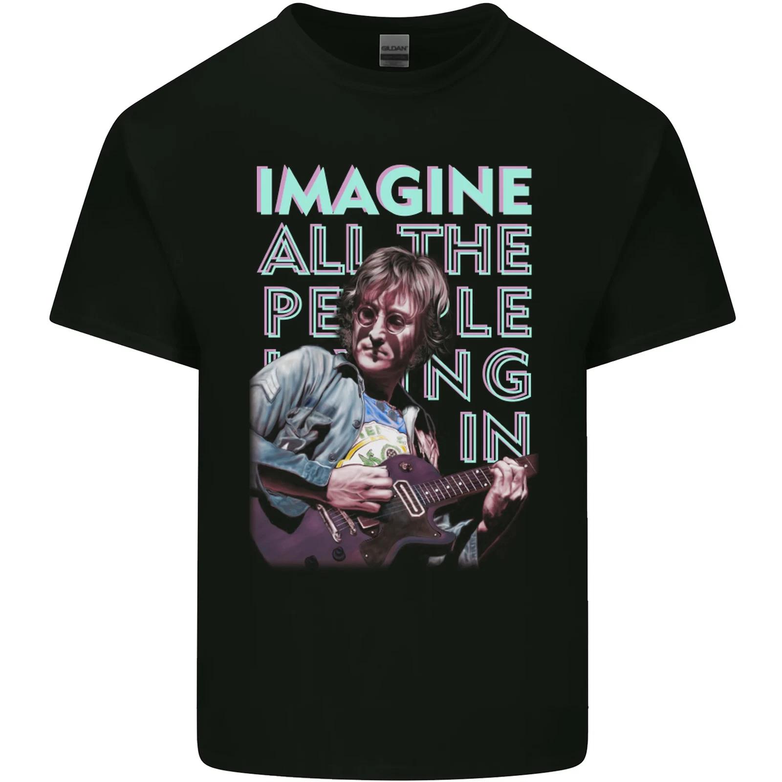 Imagine World Peace Music Guitar Hippy Kids T-Shirt Childrens XL