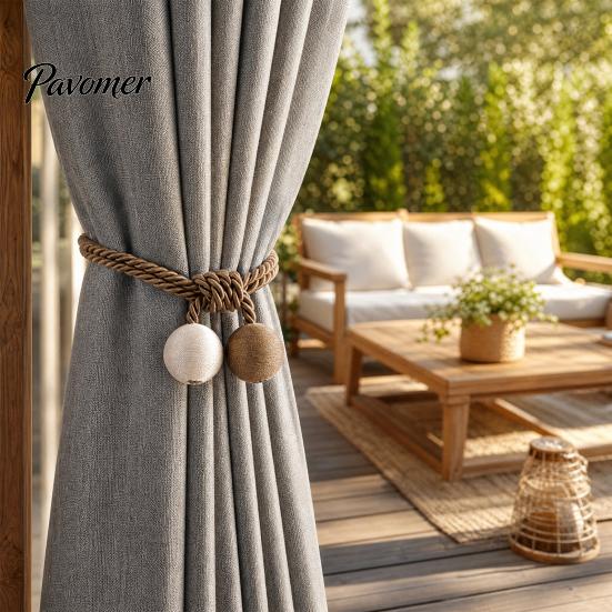 Adjustable Curtain Ties 2Pcs Tiebacks Rope, Decorative Handmade Tie Back, Simple Securing Holdbacks Ropes for Living Room Bedroom Window Sheer Drapes