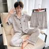 Boys Cotton Pajama Set Short Sleeve Long Pants 3-Piece Cartoon Home Wear Ages 8