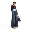 Autumn and Winter New High Waist Loose and Thin Drape American Jeans Women's Wide Leg Pants Sickle Pants
