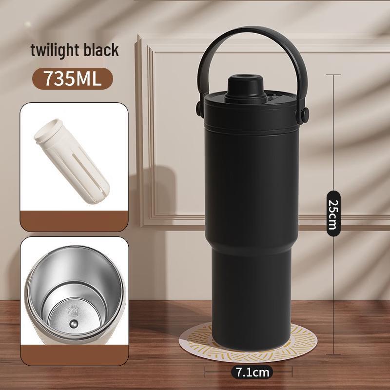 TLXT Portable Insulated Straw Coffee Mug