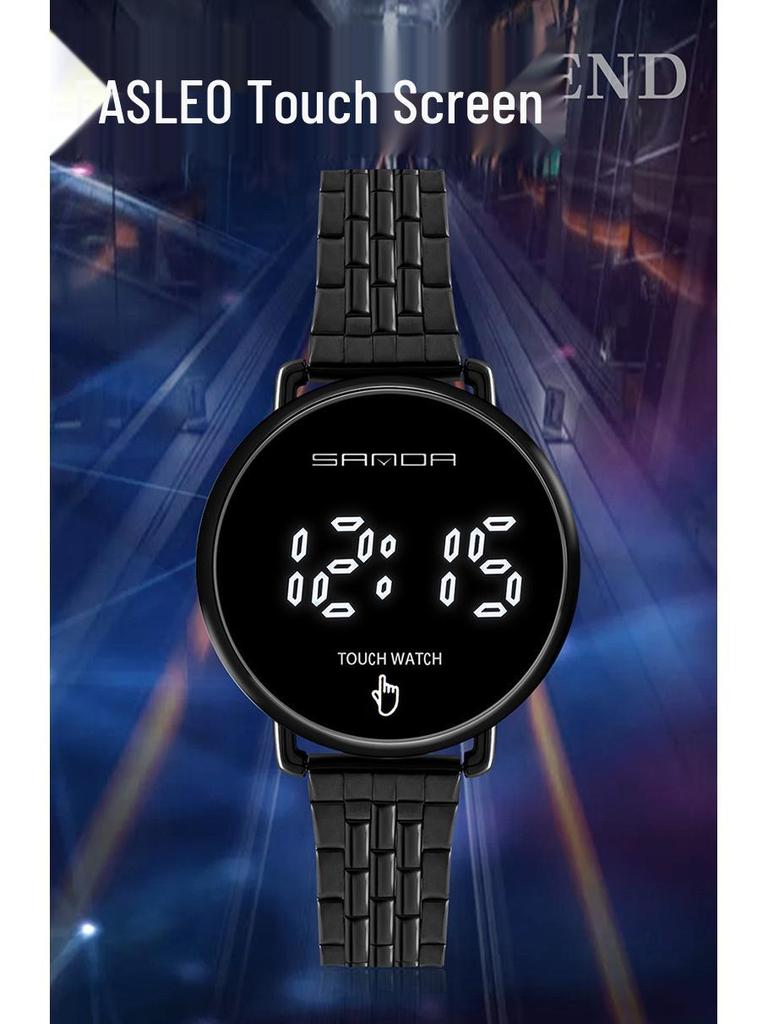 Sanda Men's Stylish Single-Touch Mesh Band Electronic Watch
