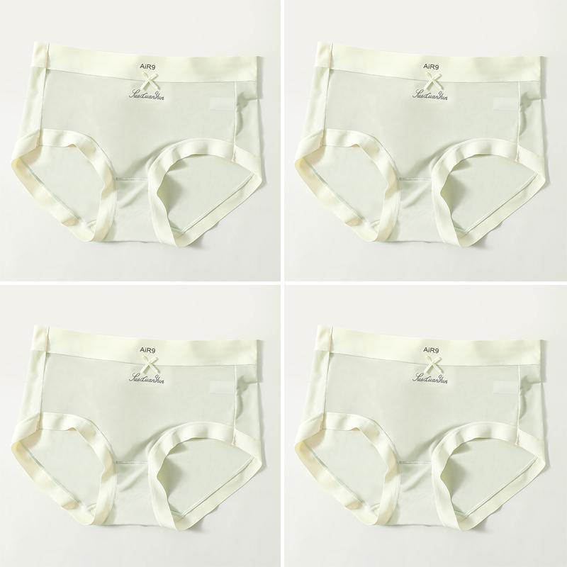 4Pcs Seamless Women Panties Ultra-thin Underwear Girls Briefs Female Ice Silk Ladies Lingerie