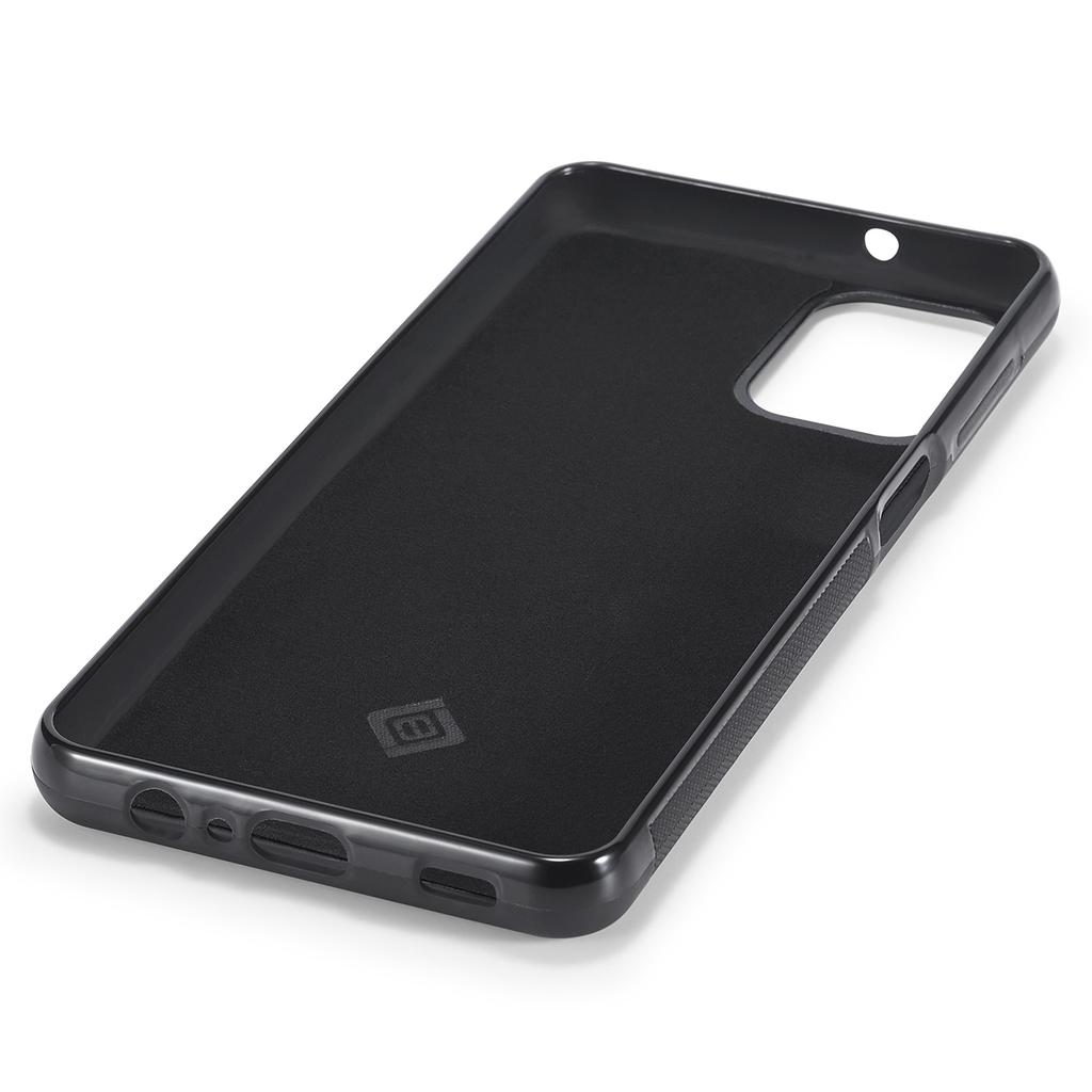 LC.IMEEKE For Samsung Galaxy A12 PU Leather Coated TPU+EVA Case Carbon Fiber Phone Cover